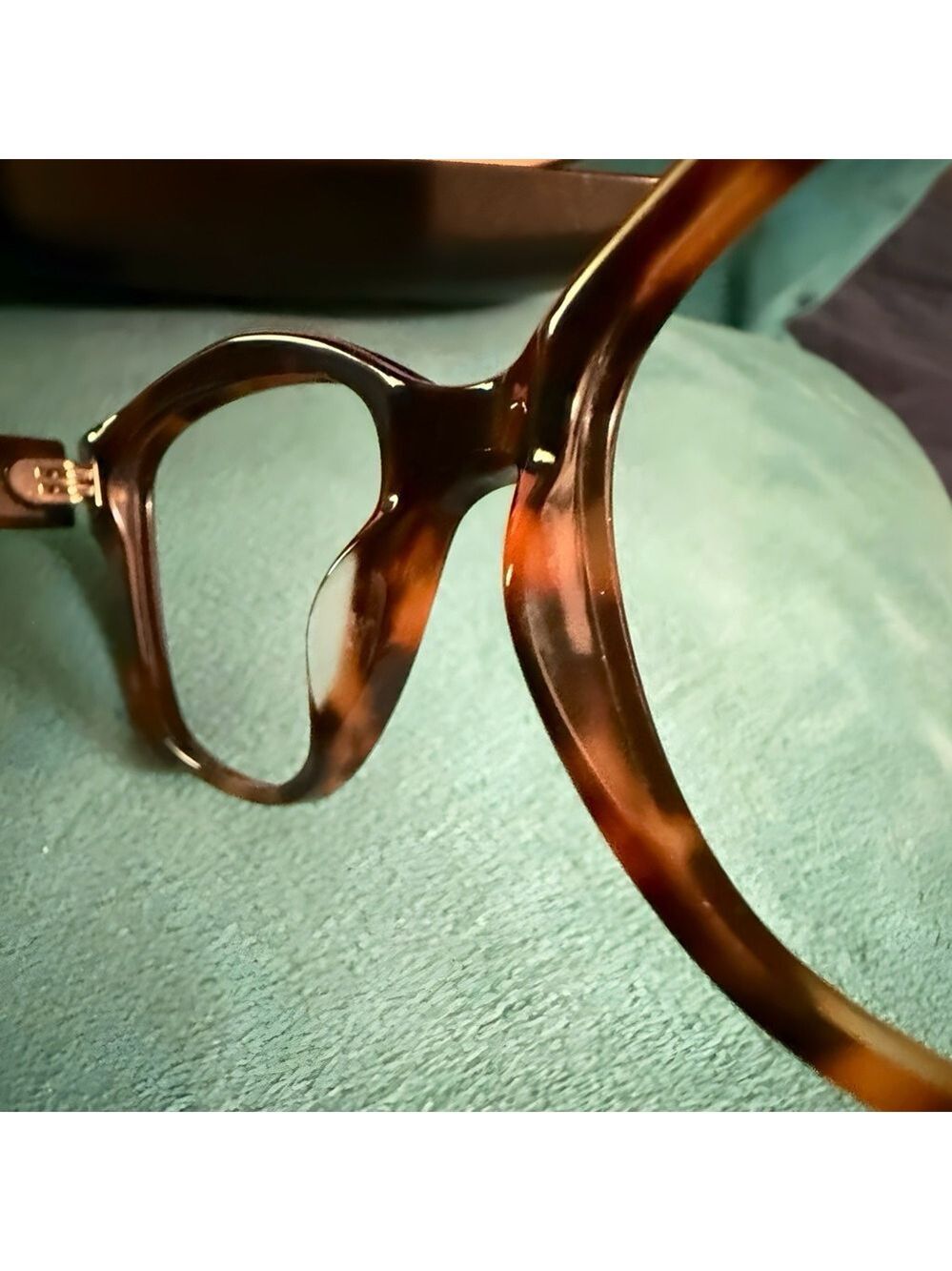 MUSE x Hilary Duff Brown Tortoise Shell Cat Eye Eyeglasses Embellished Temple - Picture 12 of 17